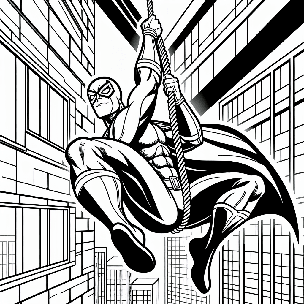 Additional spiderman swinging coloring page 1