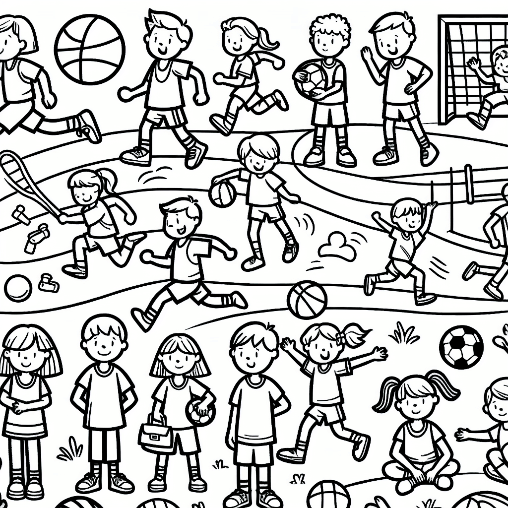 sports day coloring pages