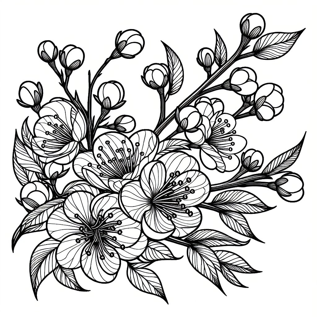 Additional spring bloom coloring page 1