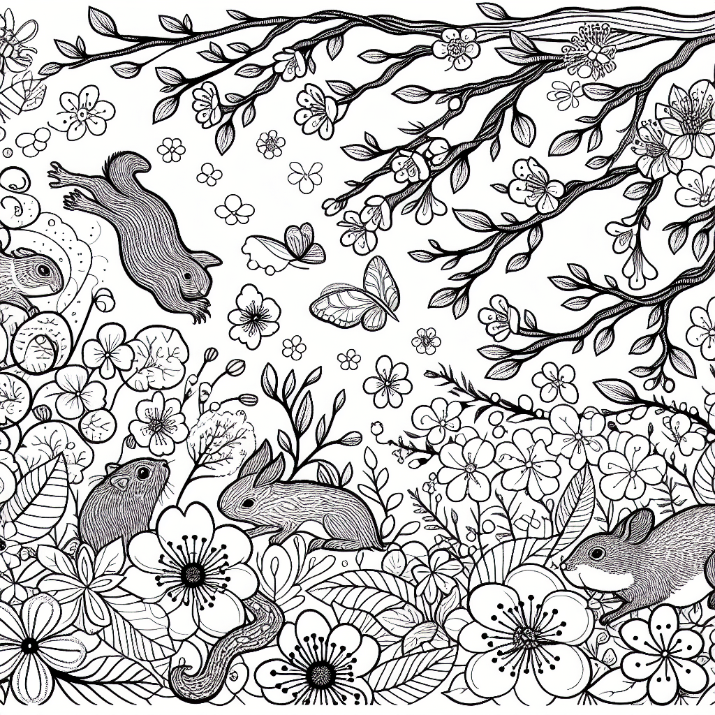 Additional spring bloom coloring page 2