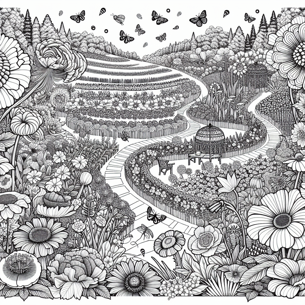 Additional spring garden coloring page 2