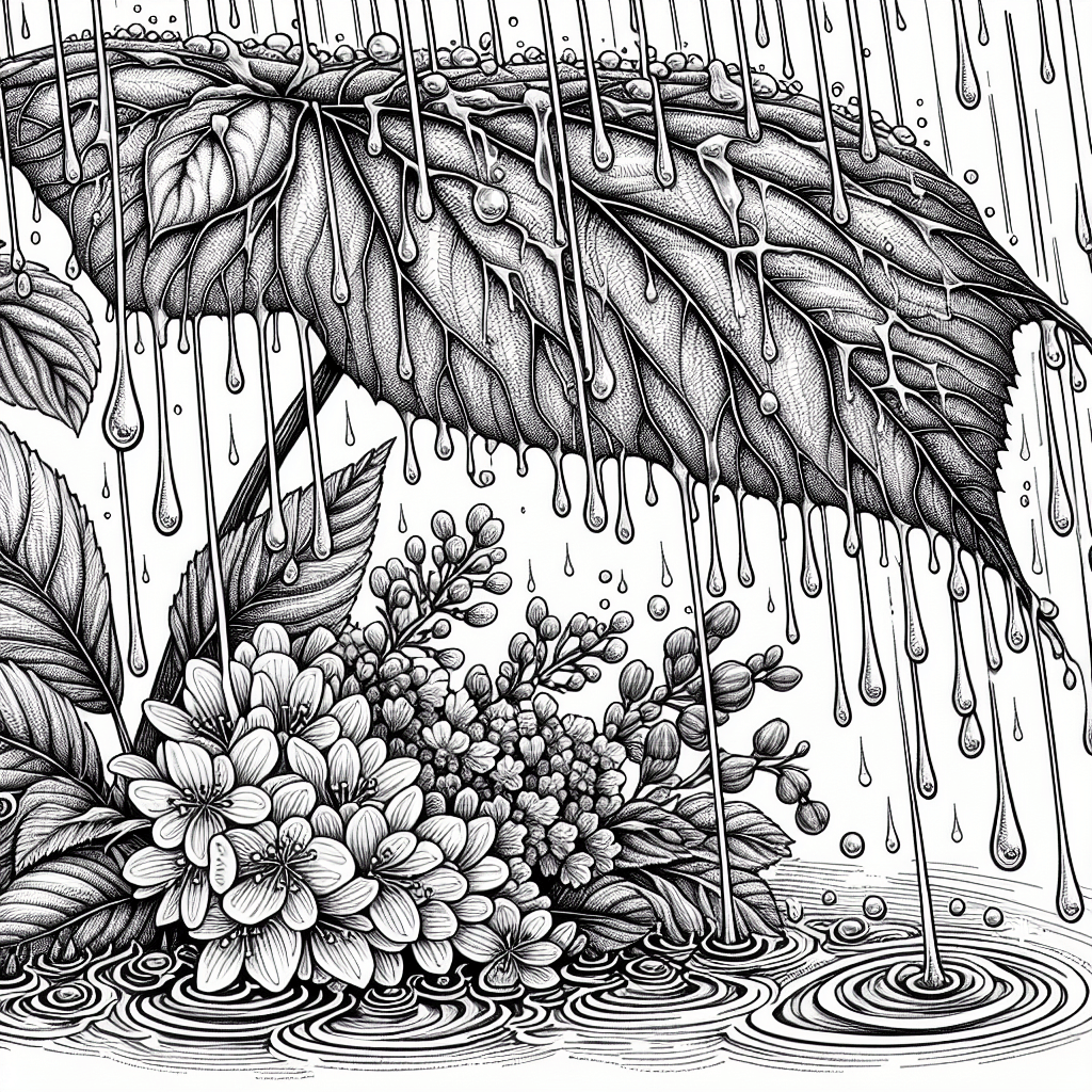 Additional spring rain coloring page 2