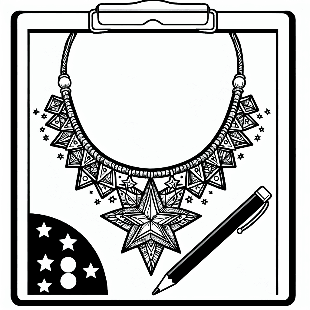 Additional star necklace coloring page 1