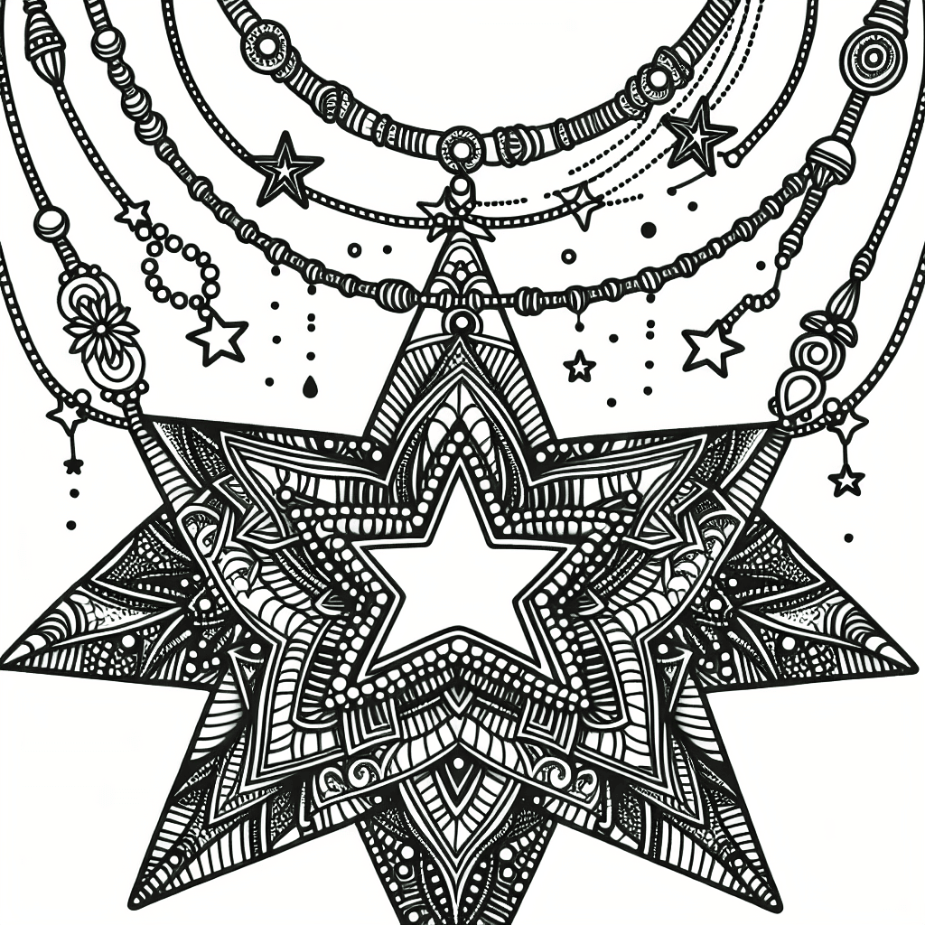 Additional star necklace coloring page 2