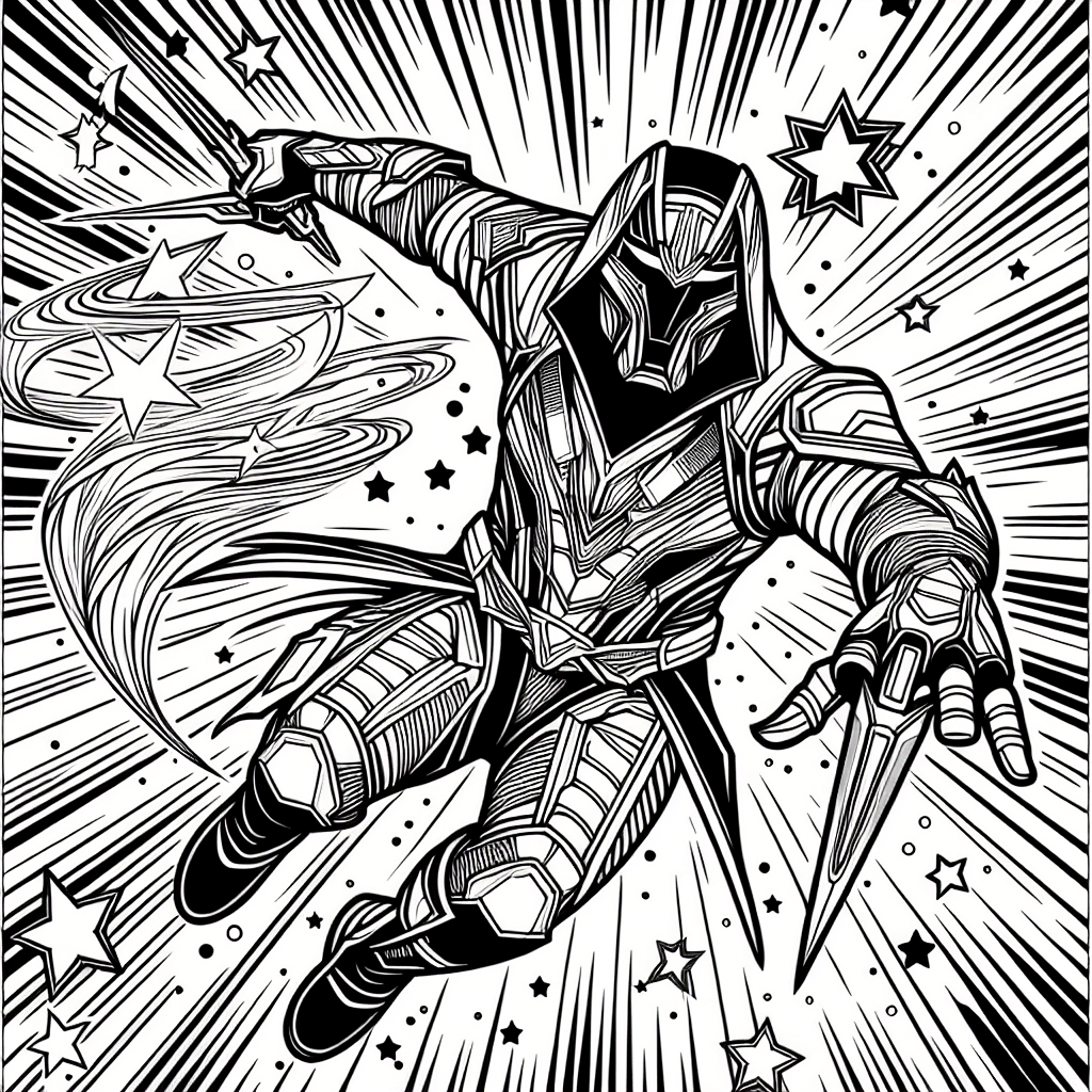 Additional star warrior coloring page 2