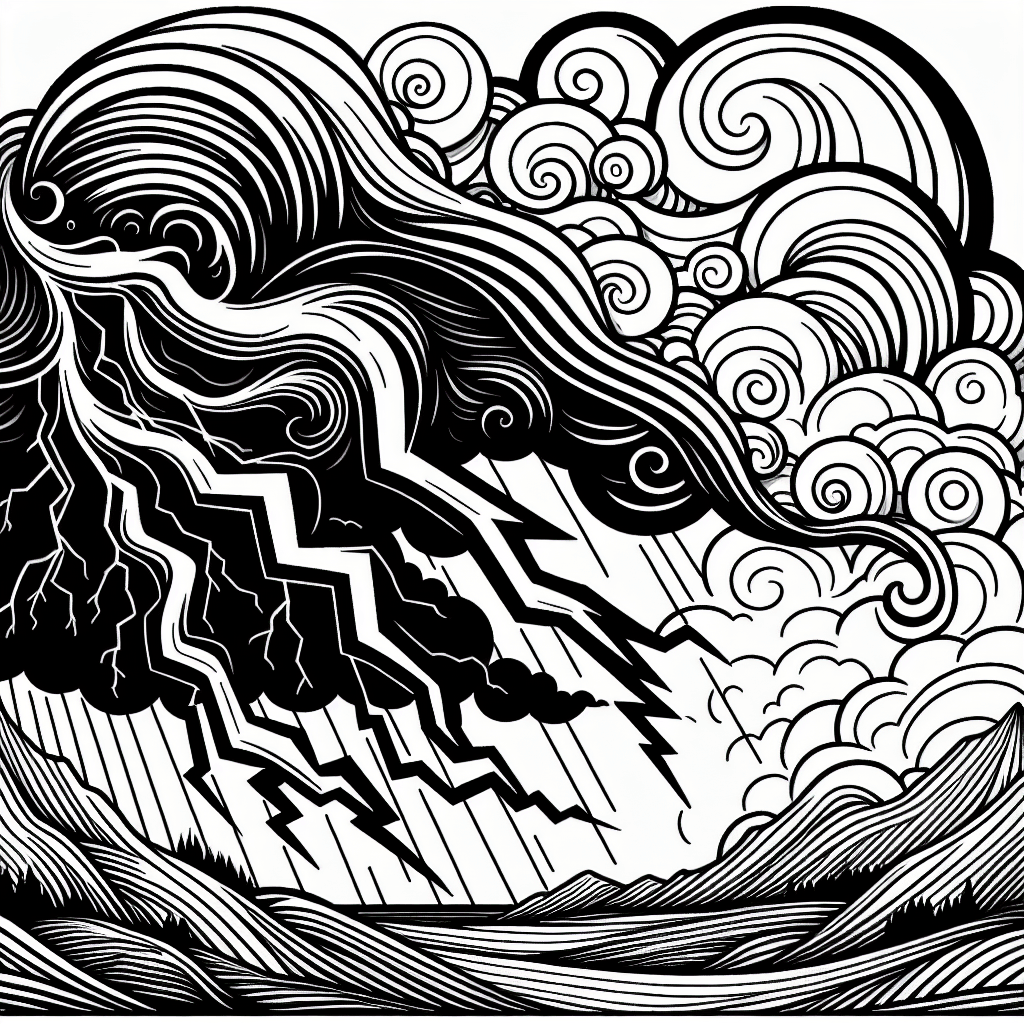 Additional storm lightning coloring page 1