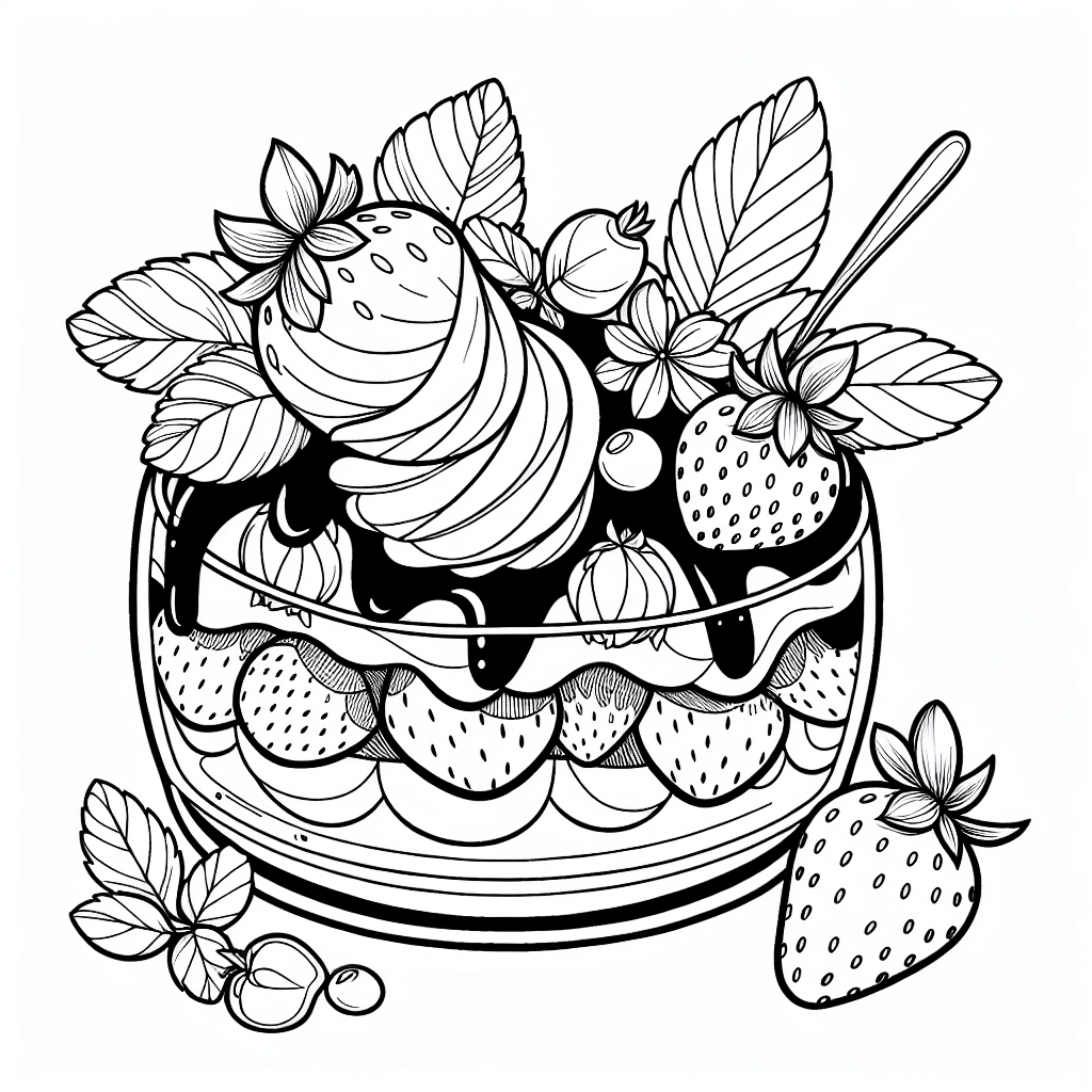 Additional strawberry sweet coloring page 1