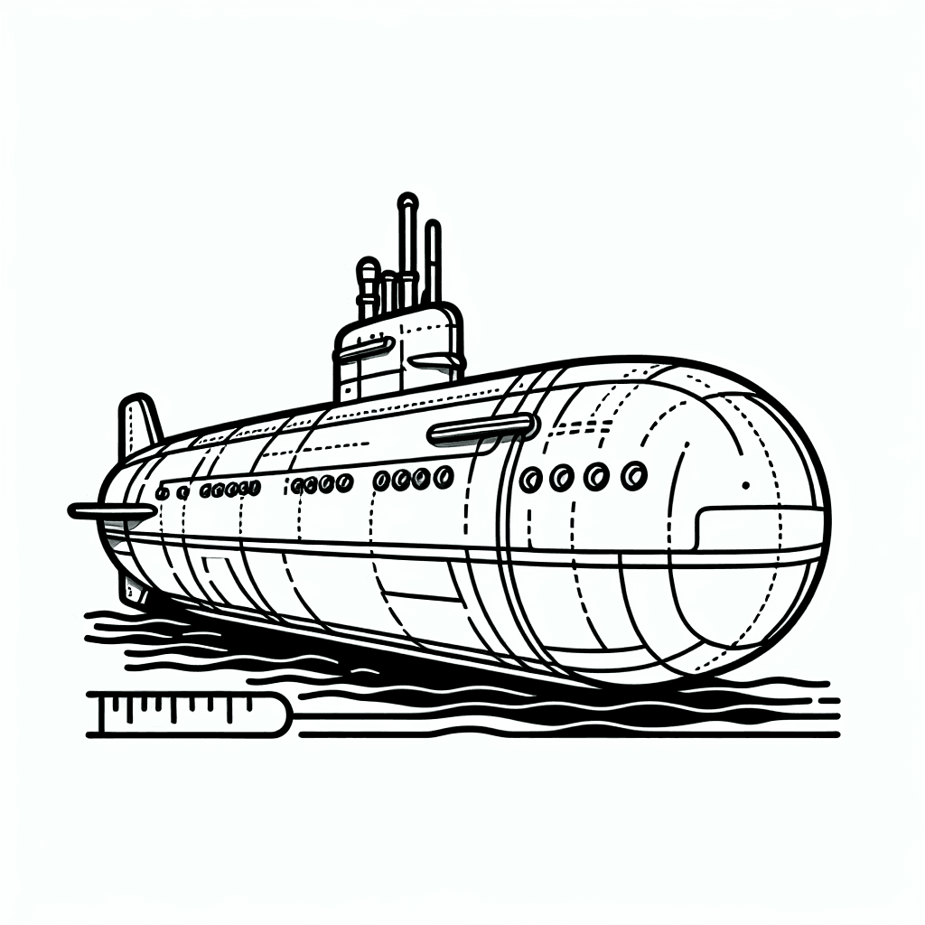 Additional submarine coloring page 1