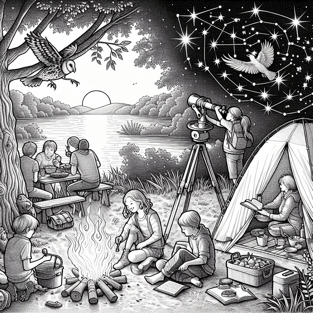 Additional summer camping coloring page 2