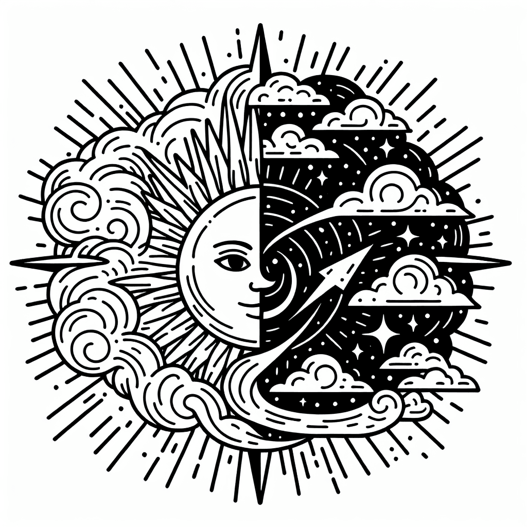 Additional sun clouds coloring page 2