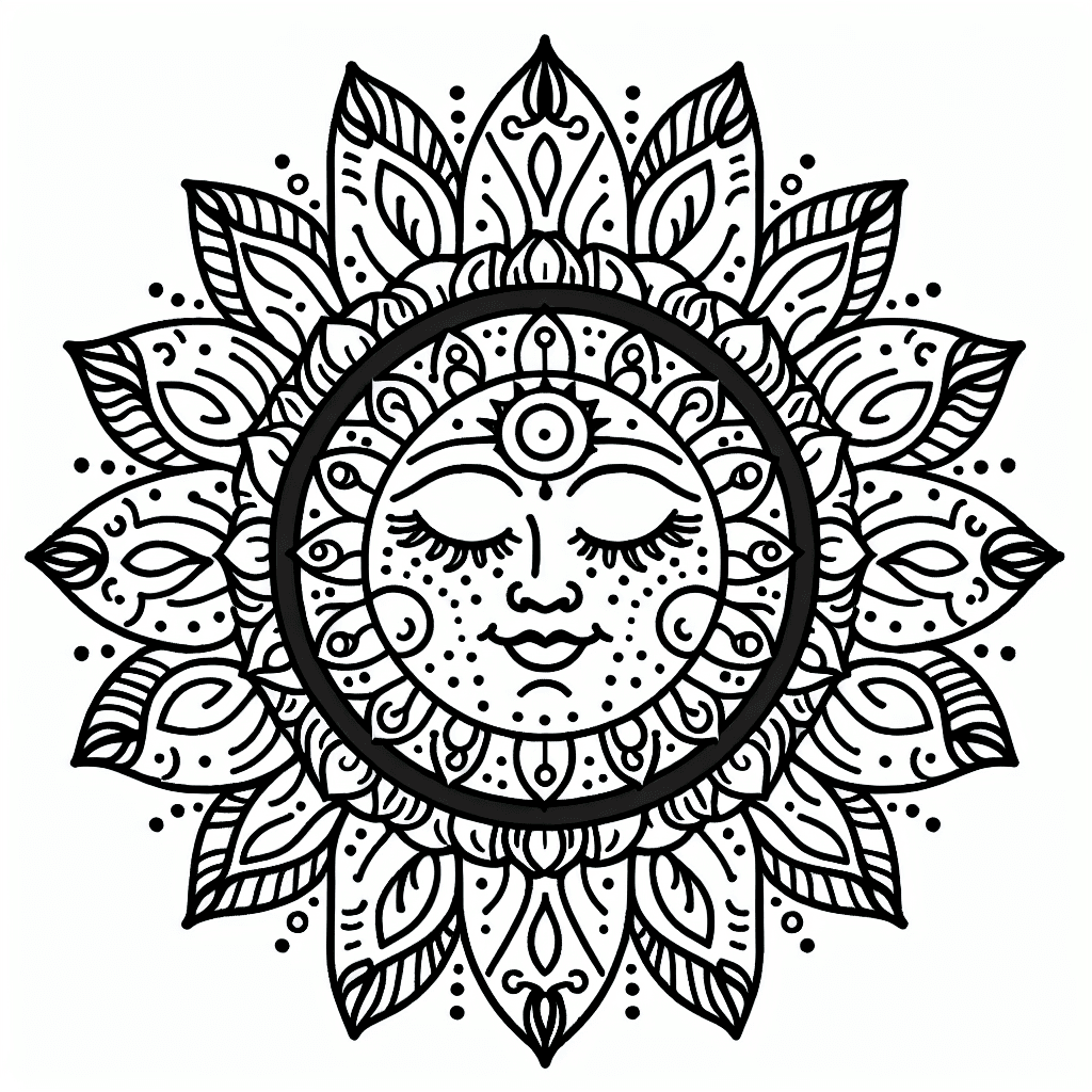 sun mandala coloring pages