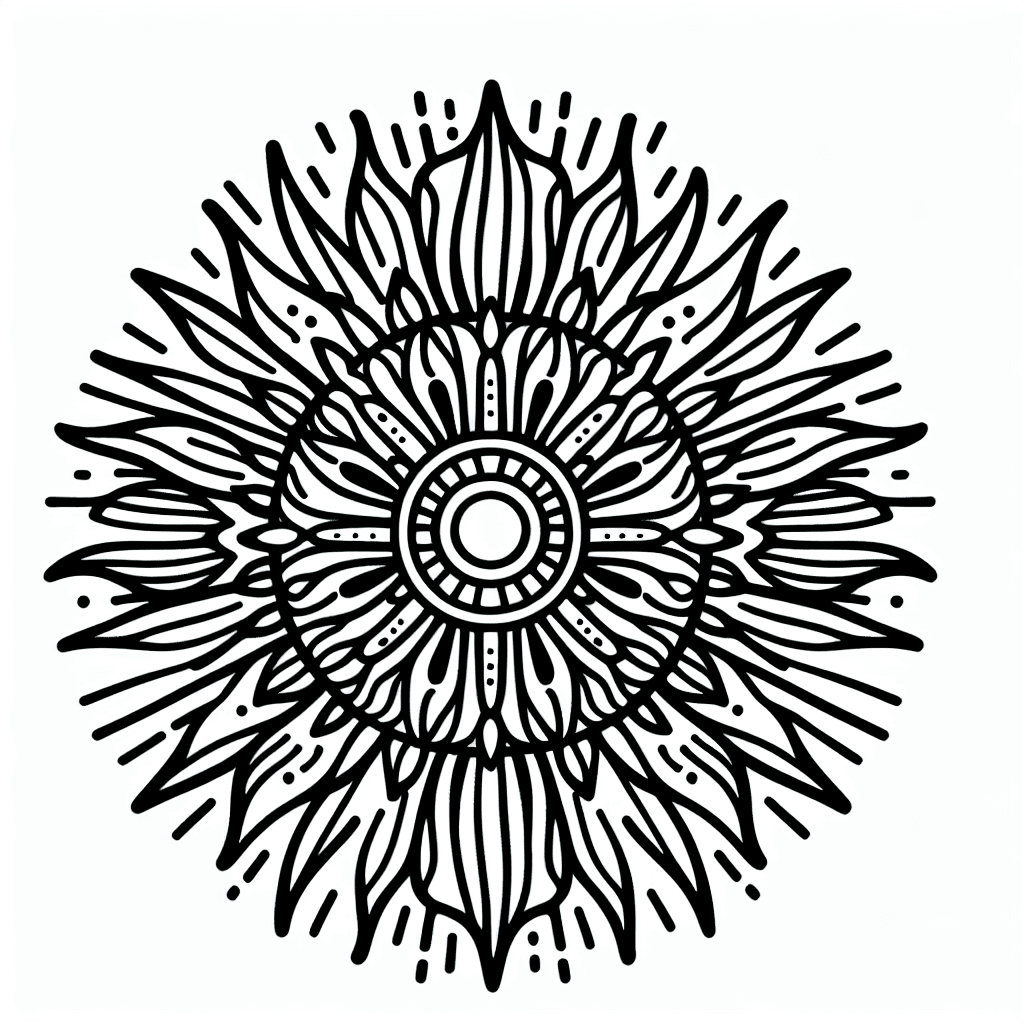 Additional sun rays coloring page 1