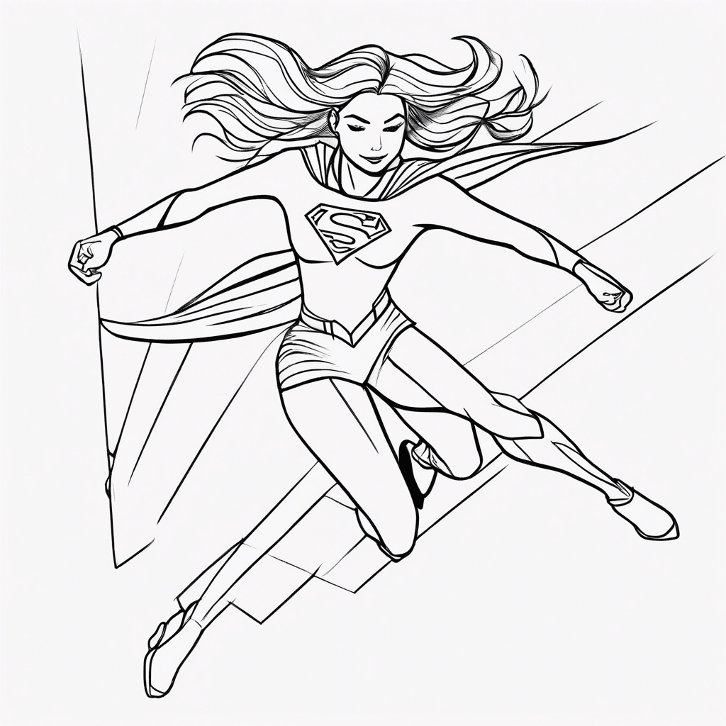 Additional supergirl flying coloring page 1