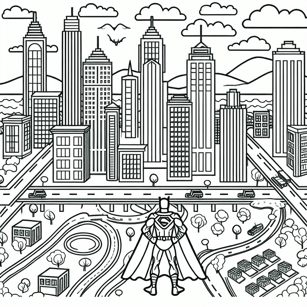 superhero city coloring pages