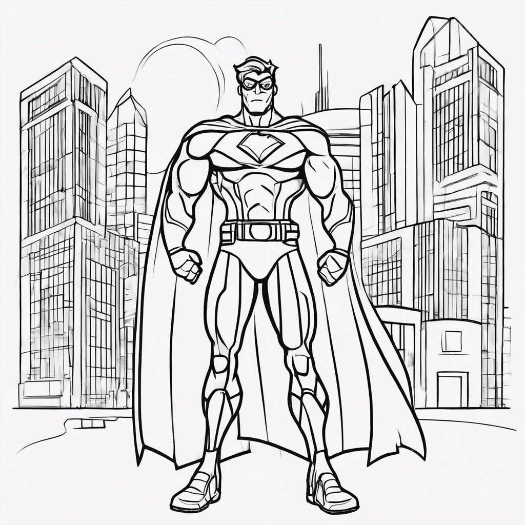 Additional superhero school coloring page 1