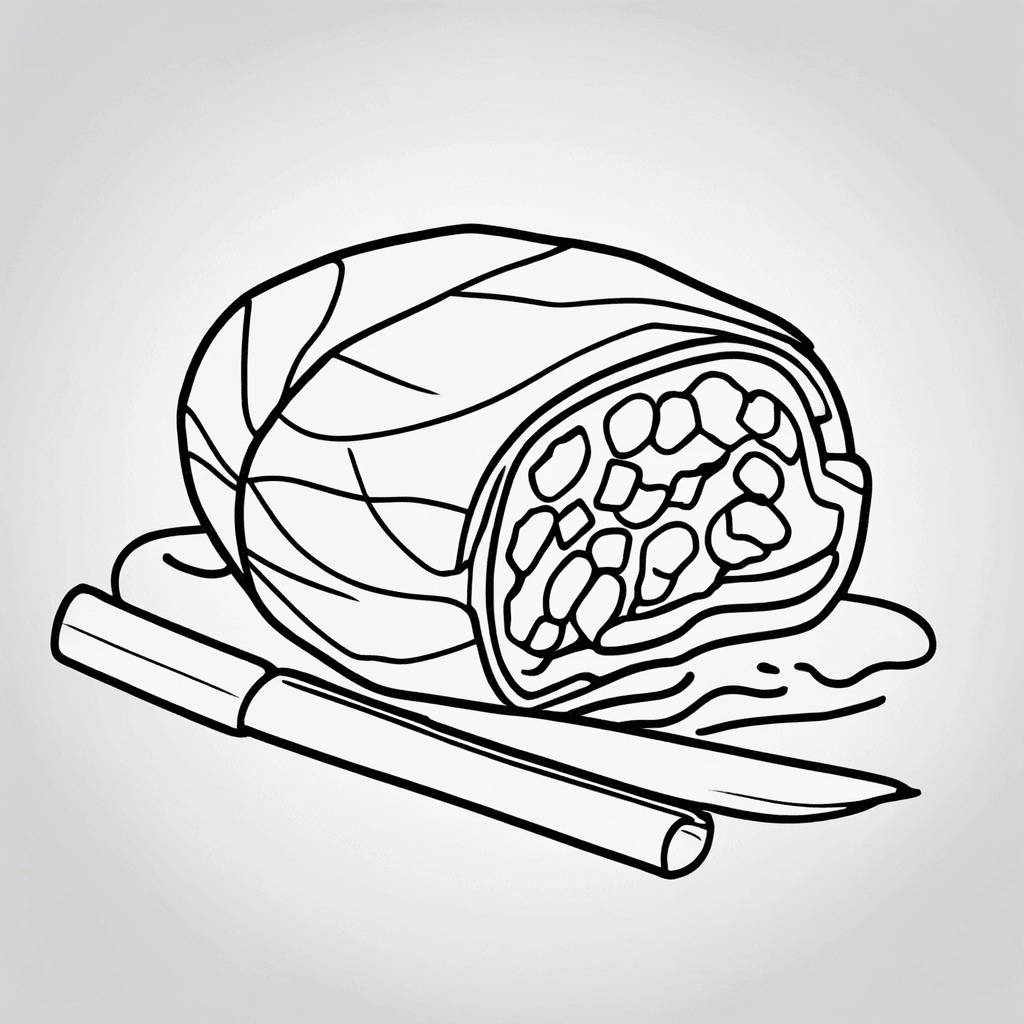 Additional sushi roll coloring page 2