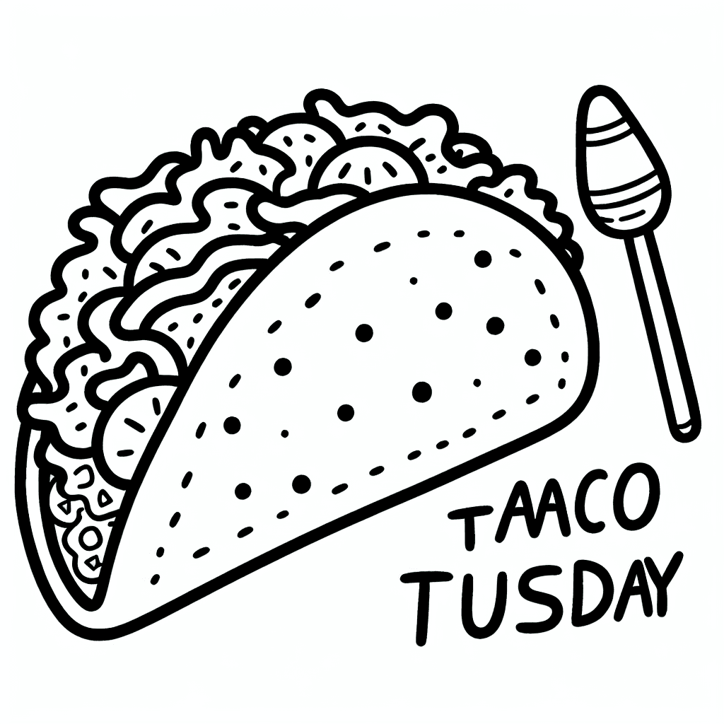 taco tuesday coloring pages