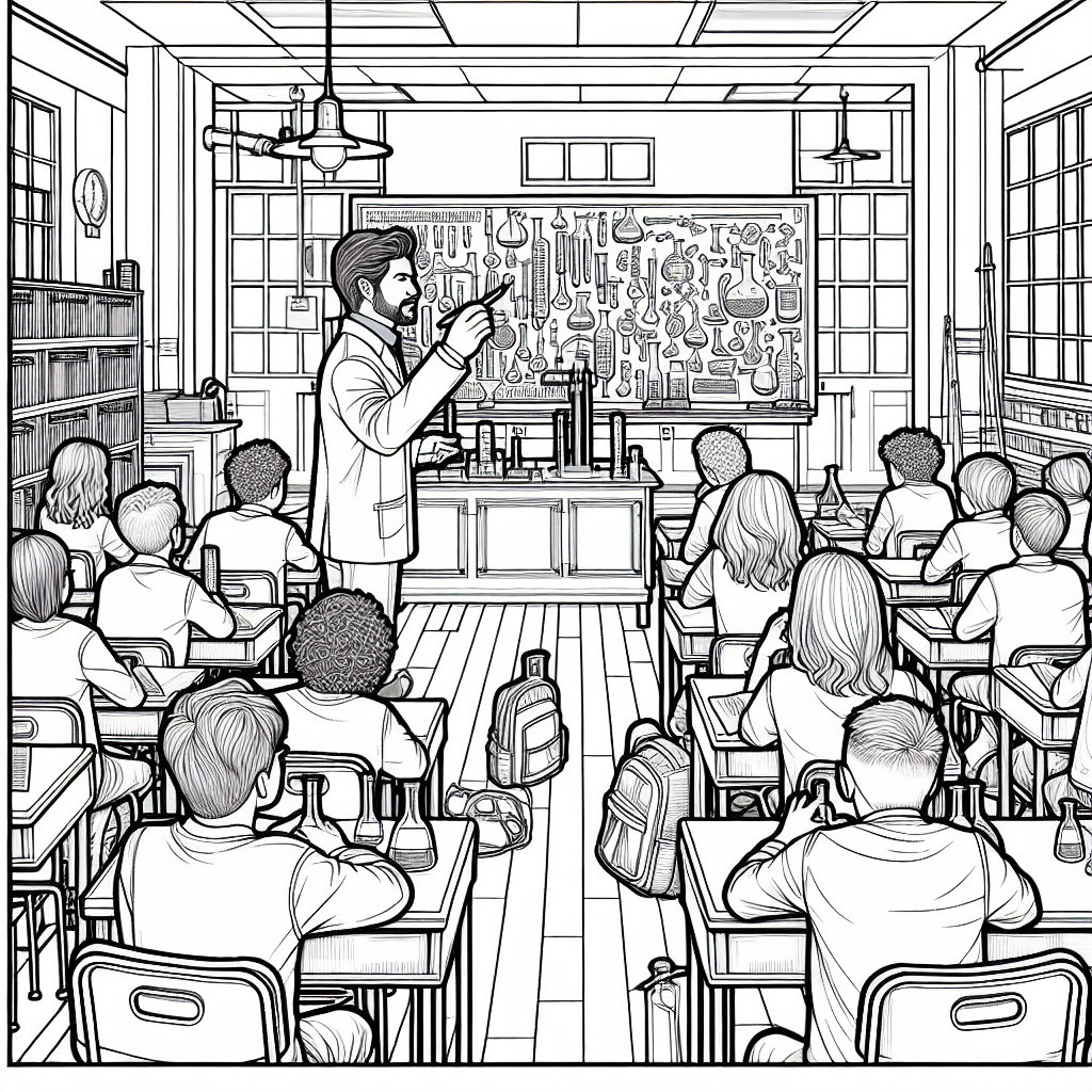 Additional teacher classroom coloring page 2