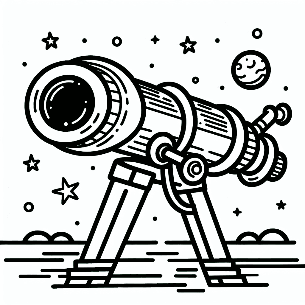 telescope view coloring pages