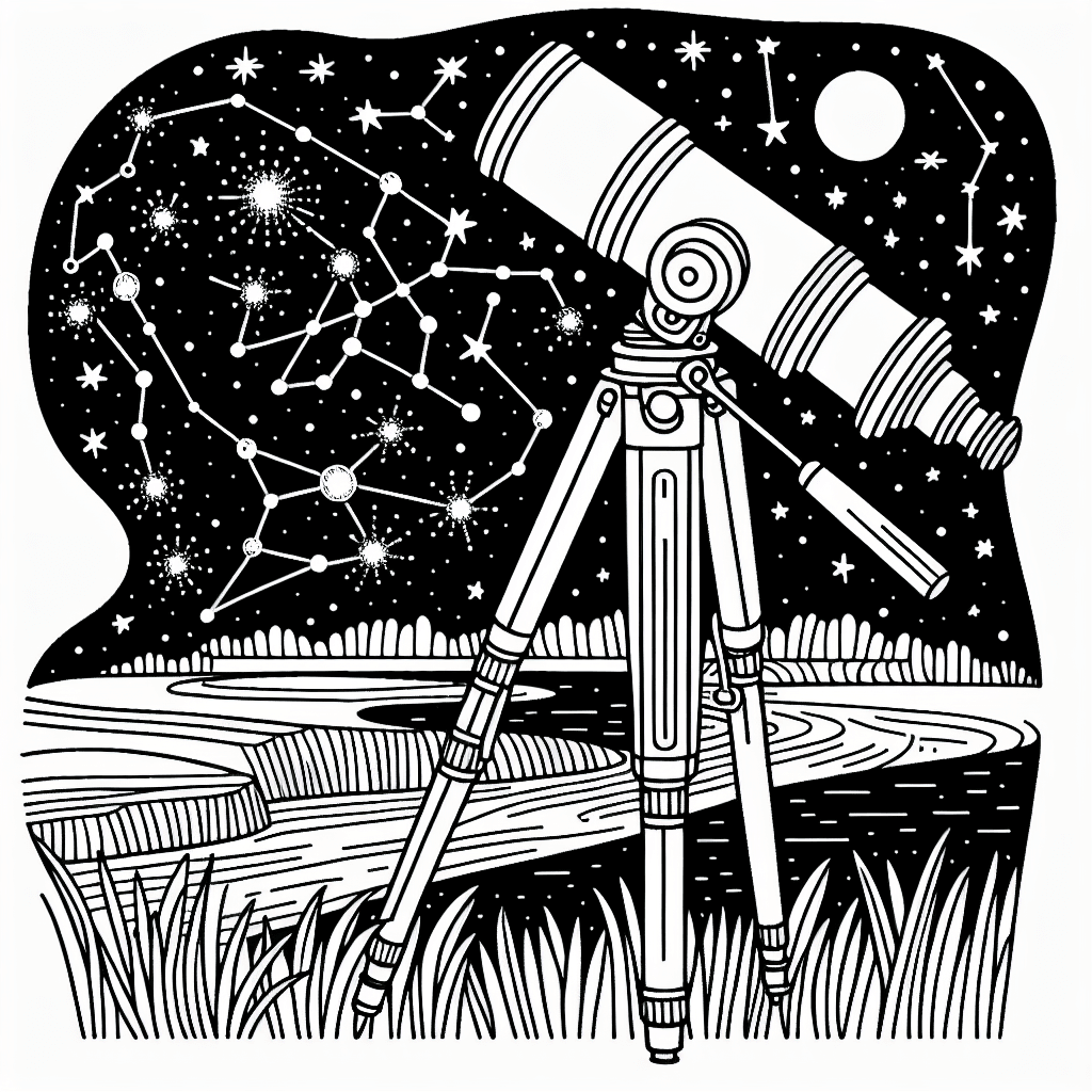 Additional telescope view coloring page 2