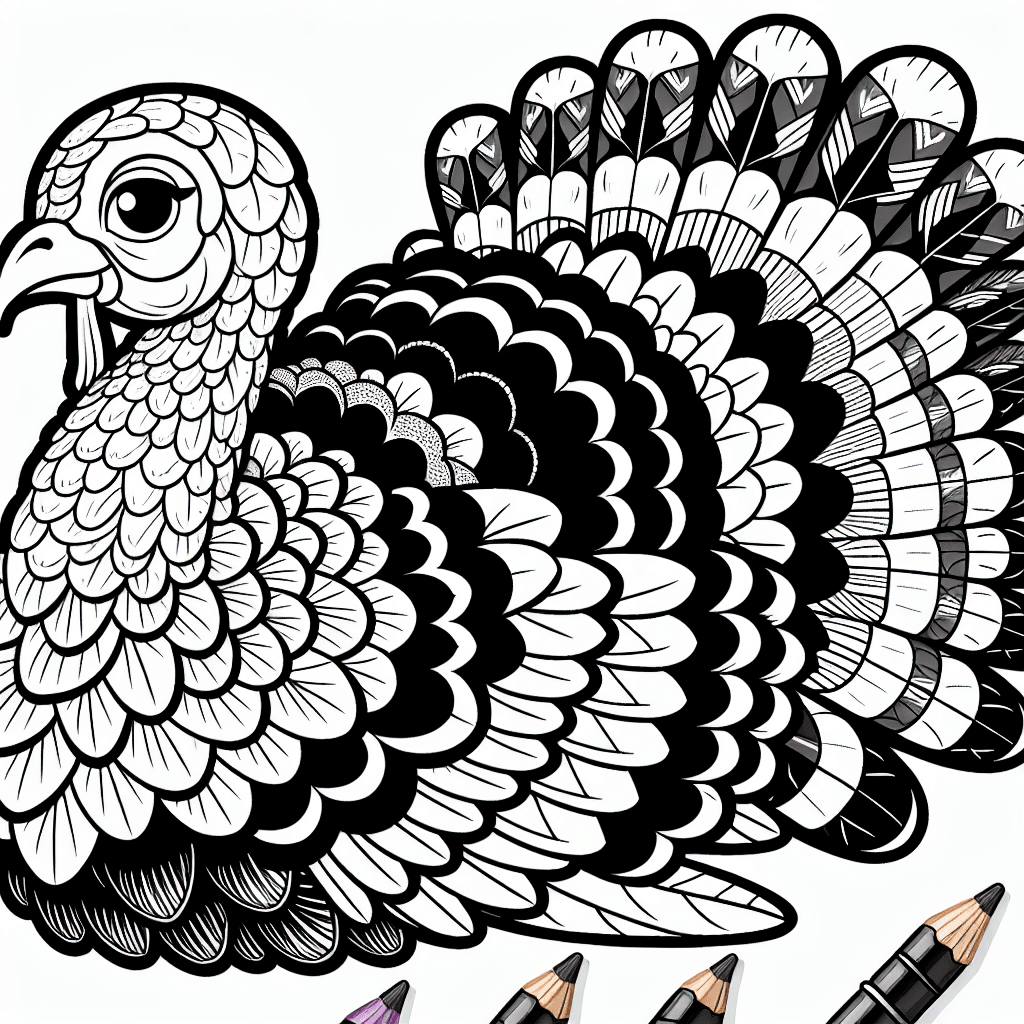 Additional thanksgiving turkey coloring page 1