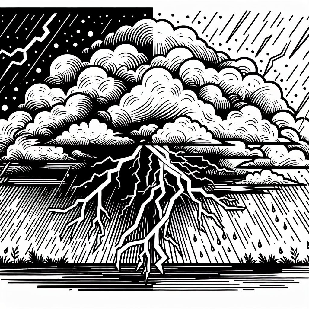 Additional thunderstorm coloring page 1