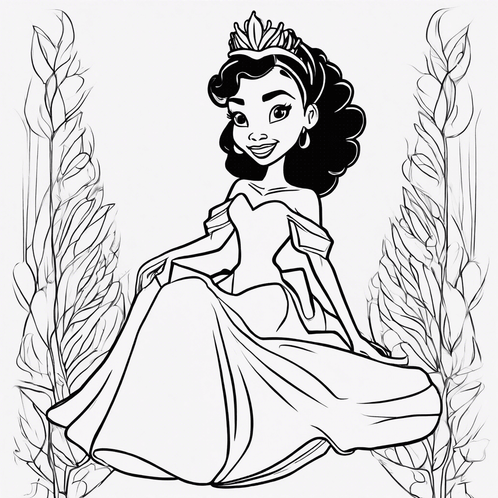 tiana coloring pages