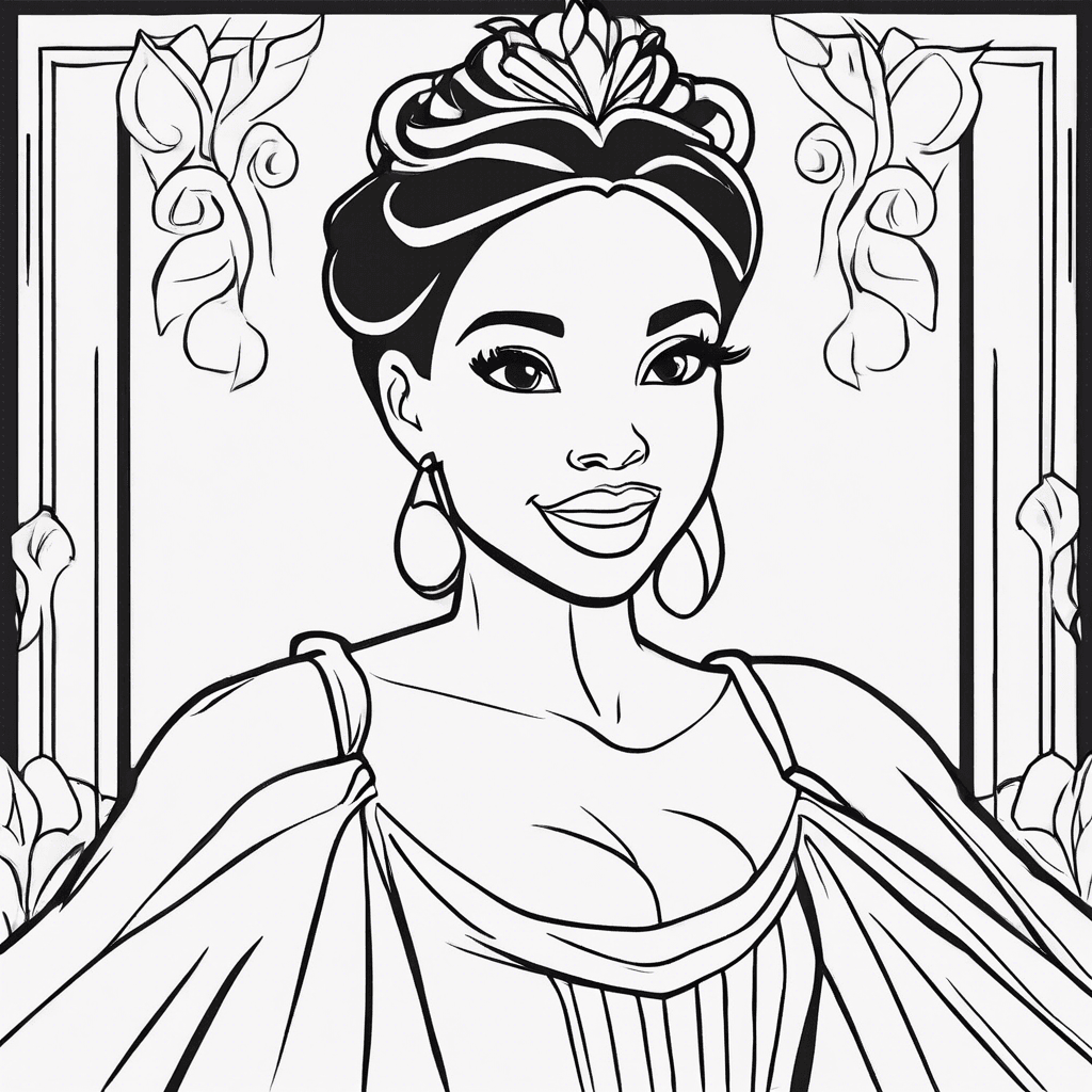 Additional tiana coloring page 1