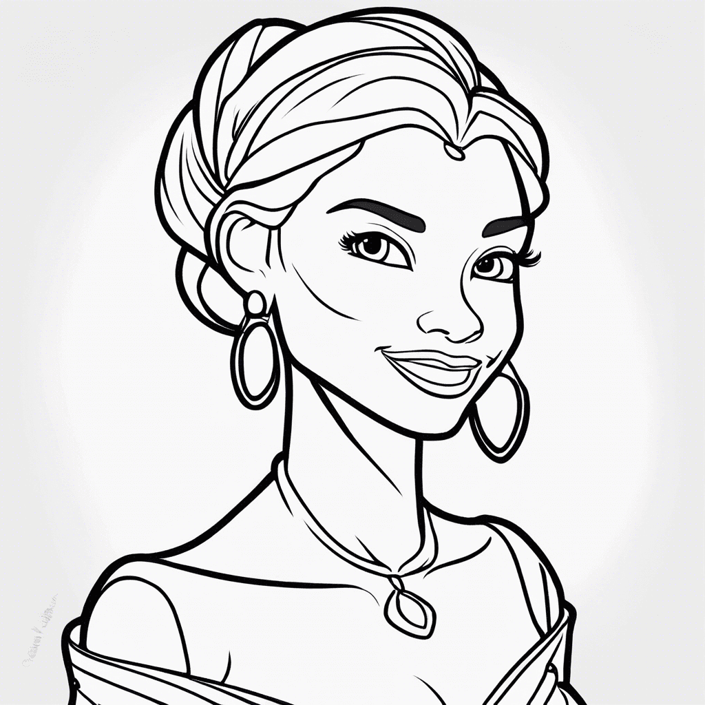 Additional tiana coloring page 2