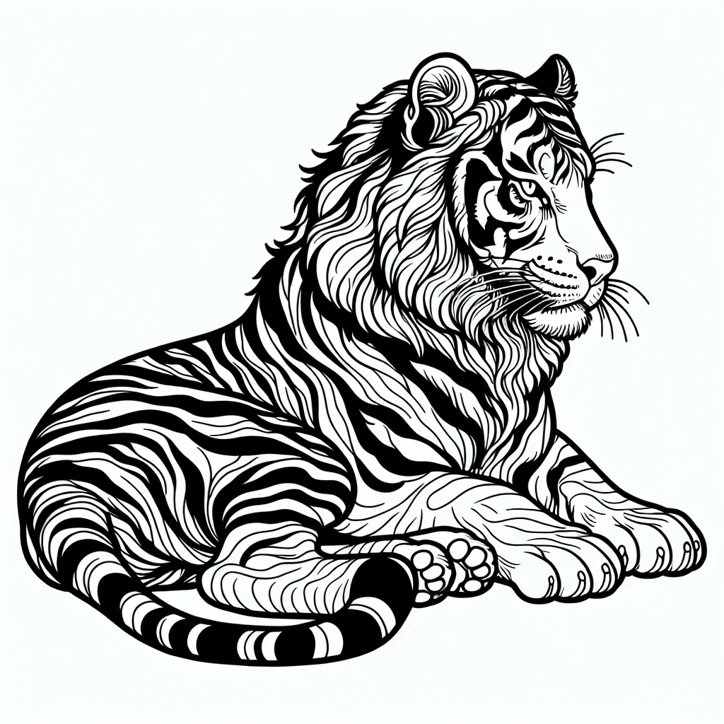 Additional tiger coloring page 1