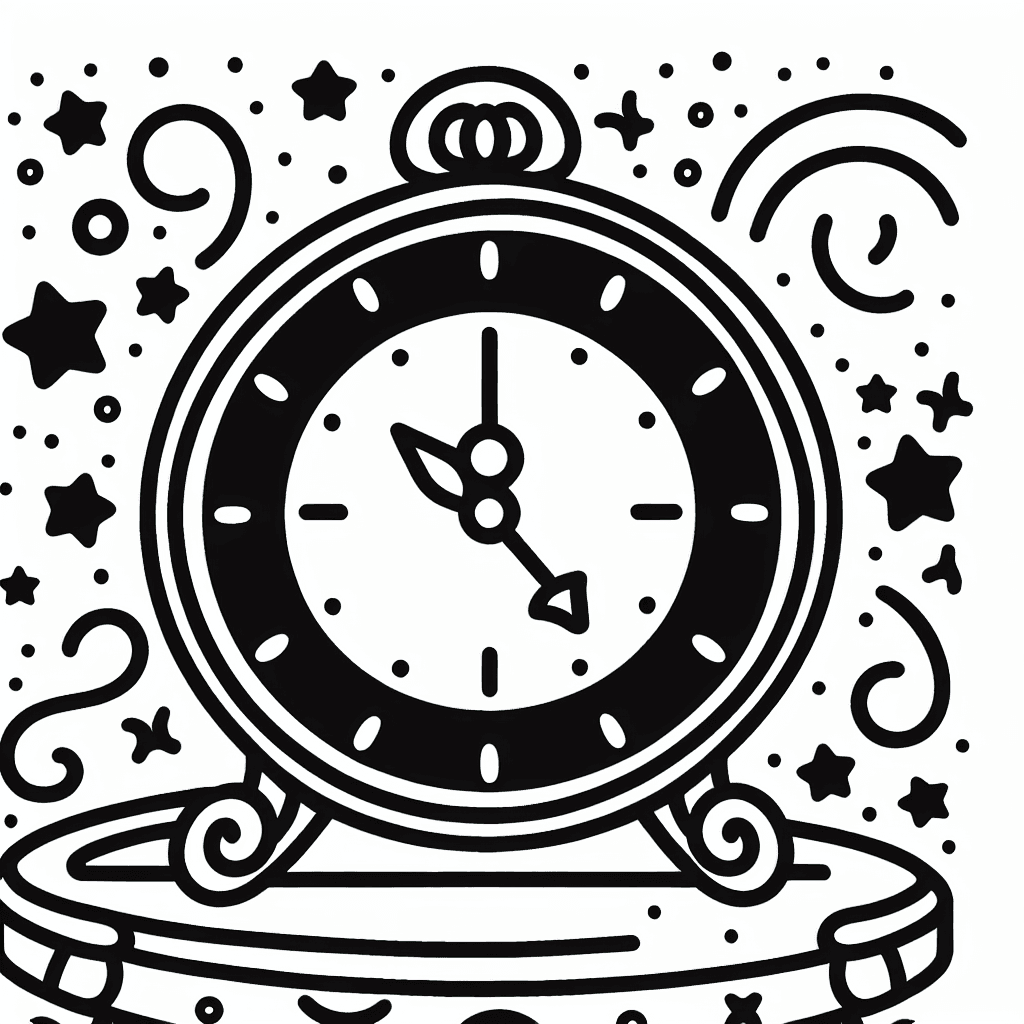 time clock coloring pages