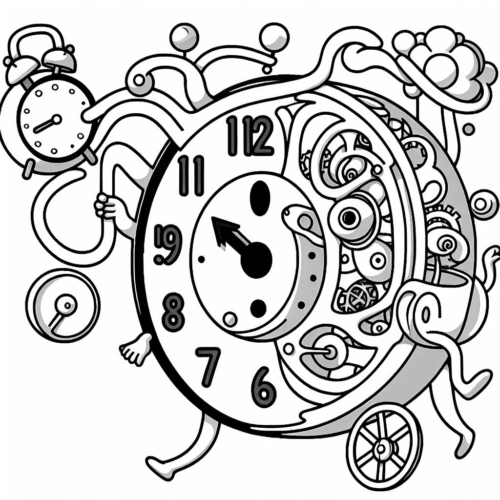 Additional time clock coloring page 2