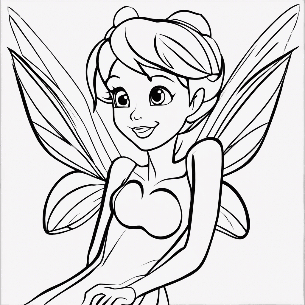 Additional tinker bell coloring page 2