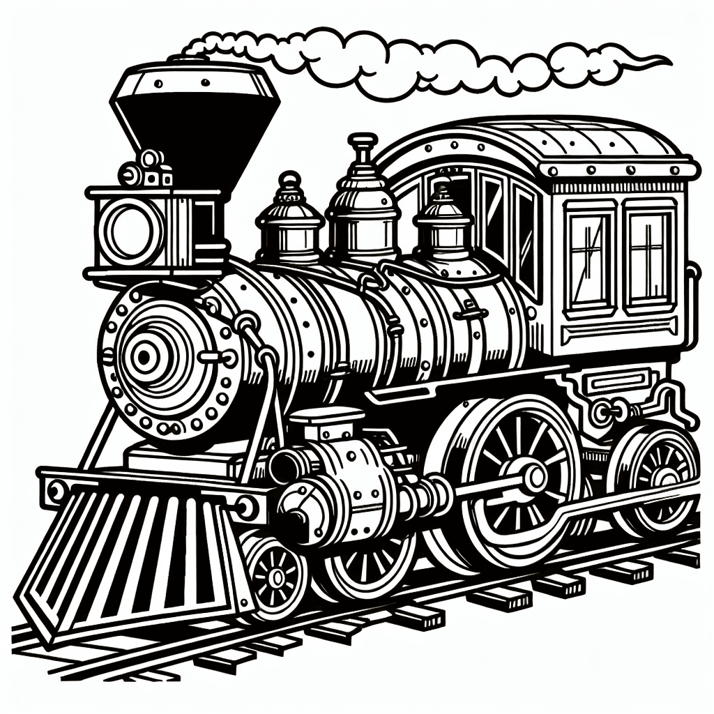 Additional train steam coloring page 1