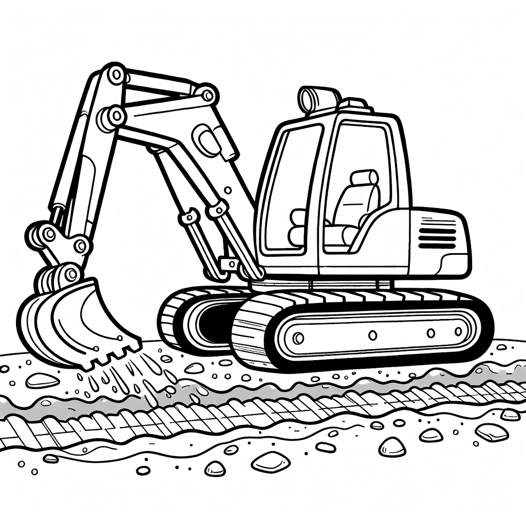 trencher digging coloring pages