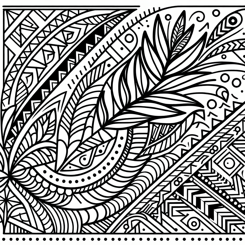 Additional tribal pattern coloring page 1