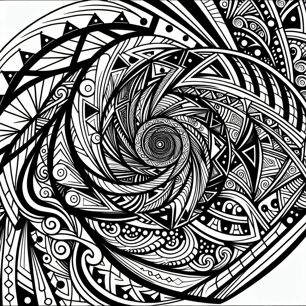 Additional tribal pattern coloring page 2