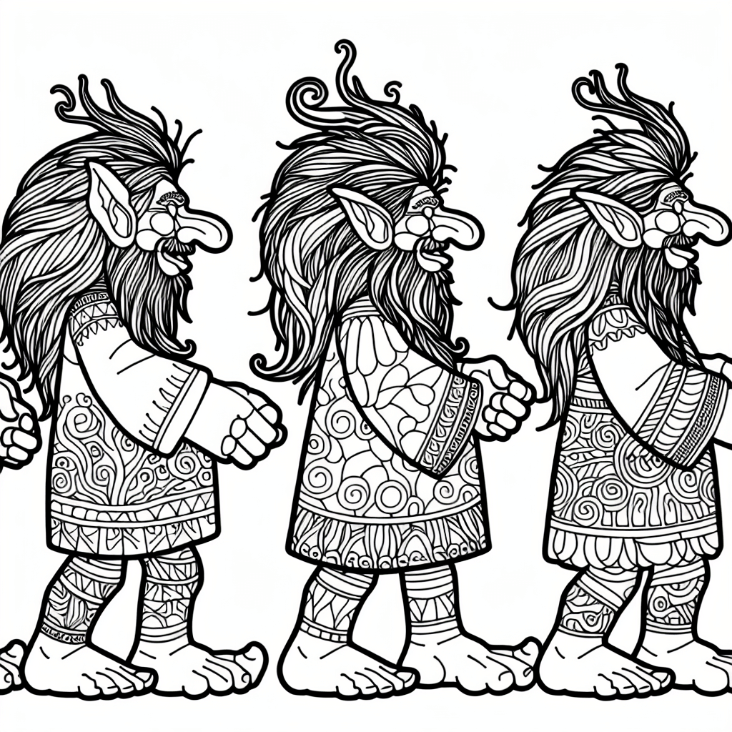 Additional trolls coloring page 1