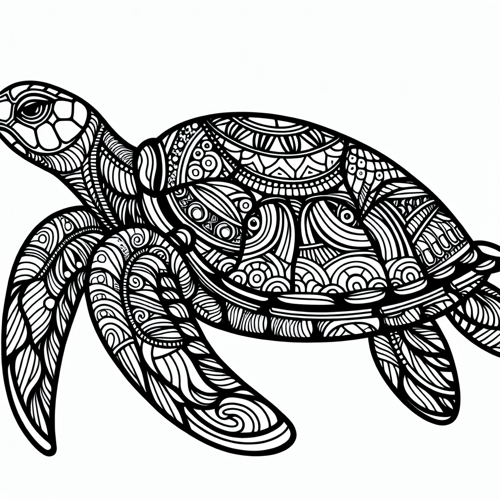 Additional turtle coloring page 1