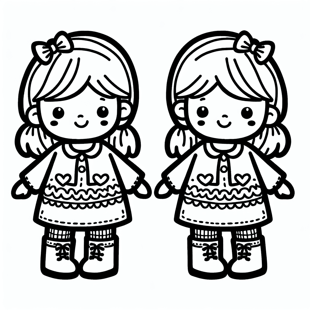 twins matching coloring pages