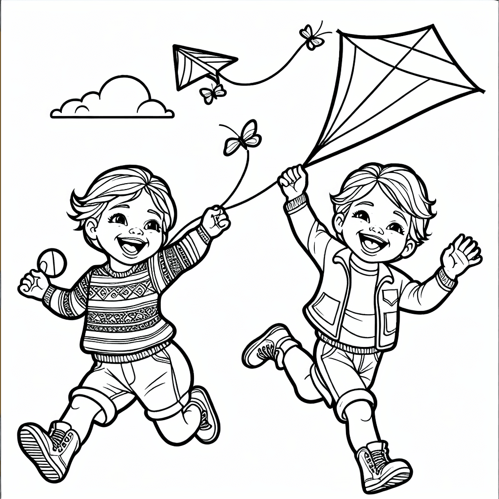 Additional twins matching coloring page 2