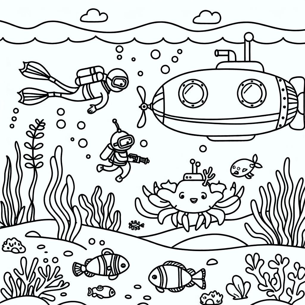 underwater mission coloring pages