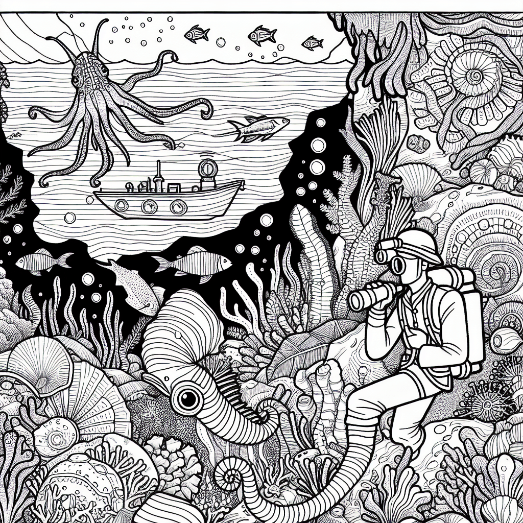 Additional underwater mission coloring page 1