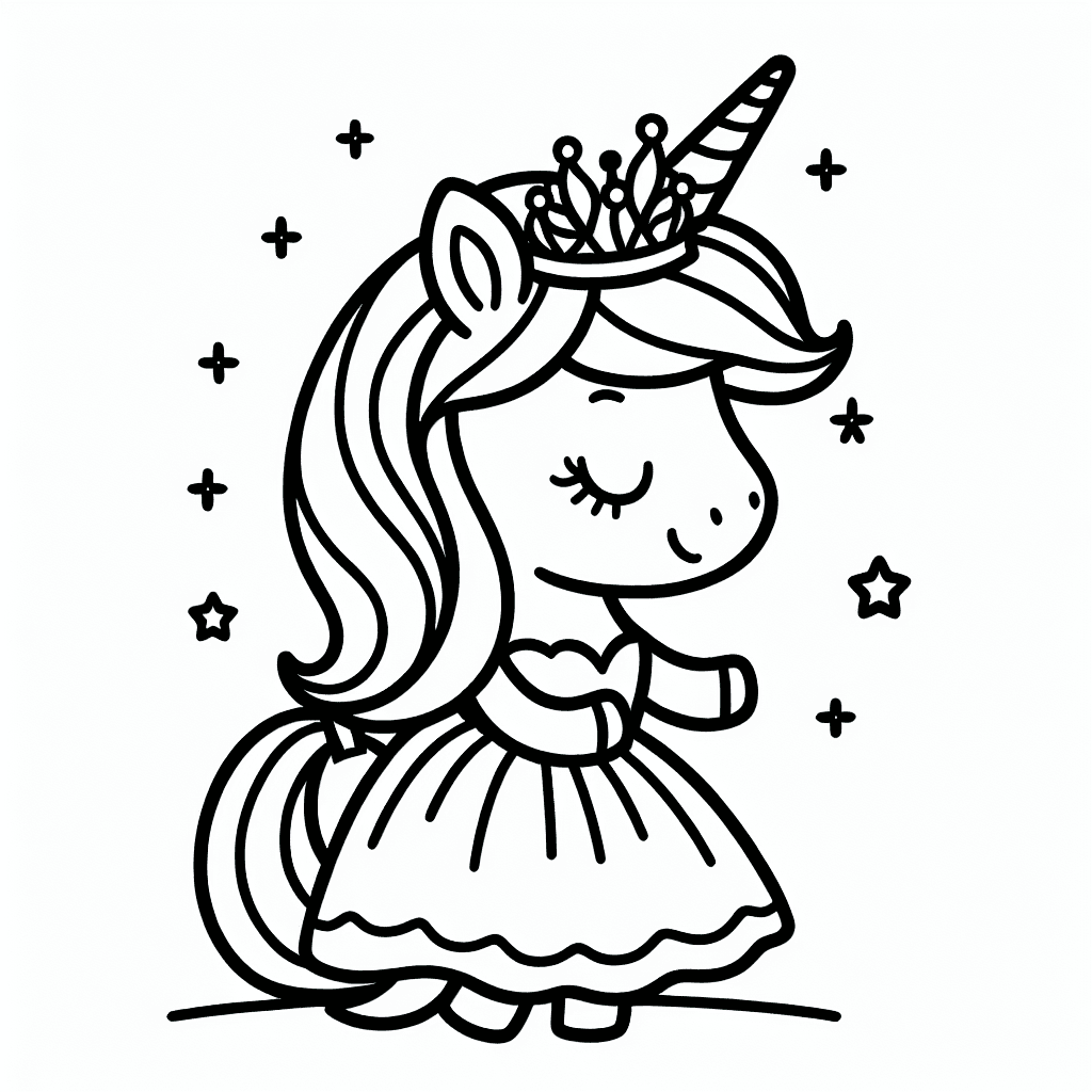 unicorn princess coloring pages