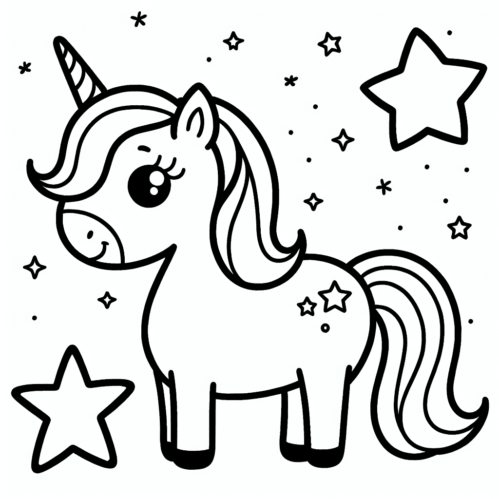 unicorn star coloring pages