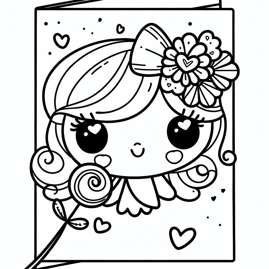 valentine card coloring pages