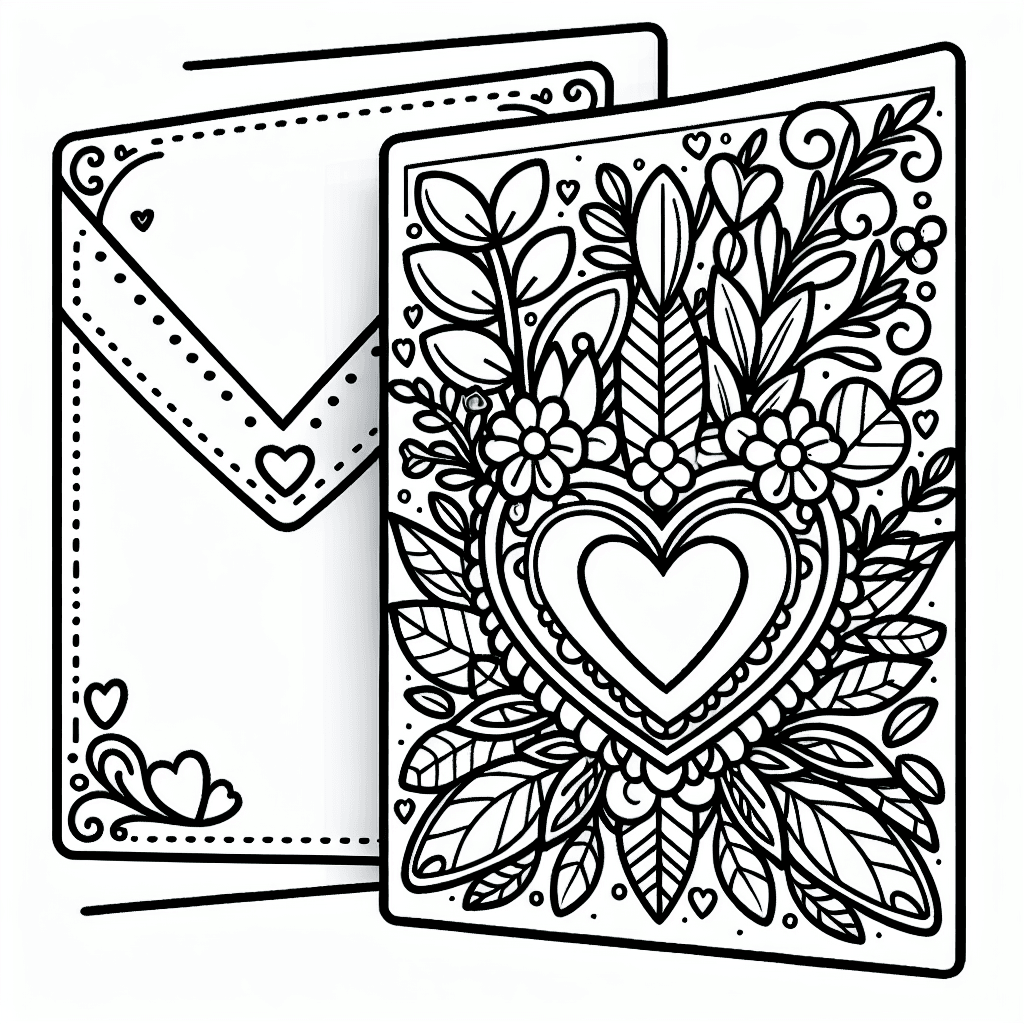 Additional valentine card coloring page 1