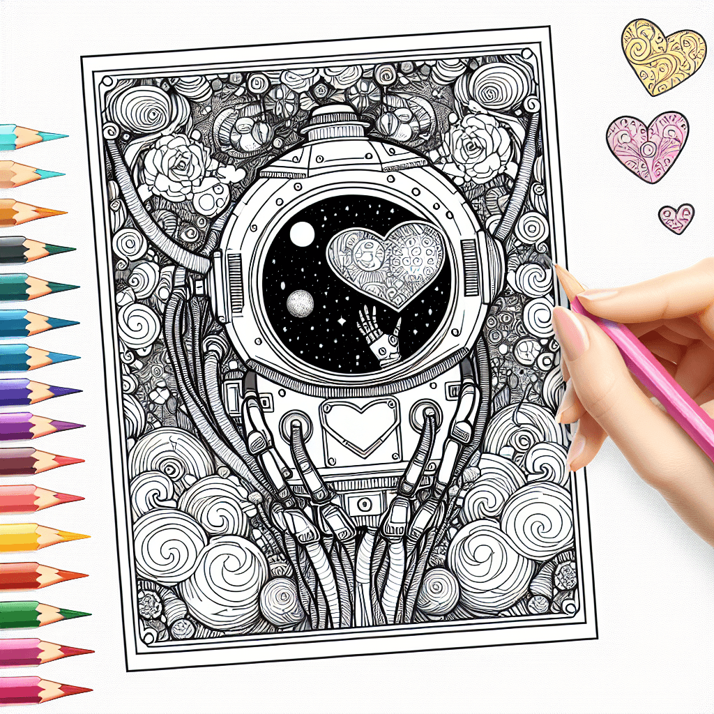 Additional valentine card coloring page 2