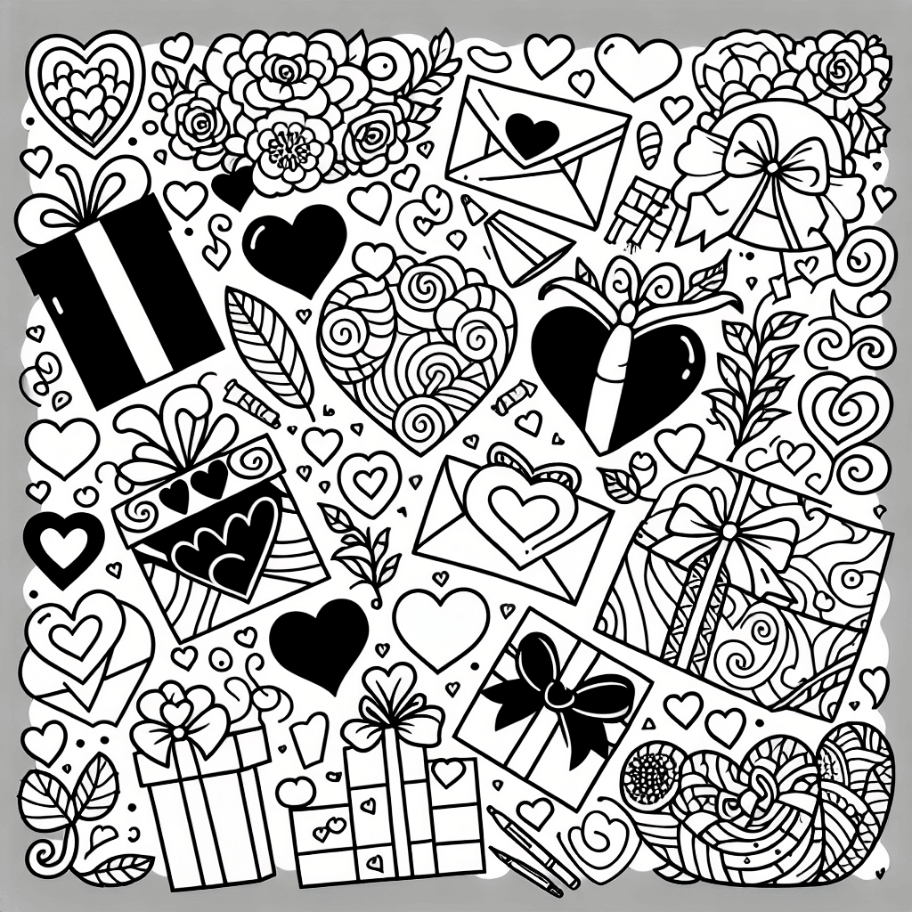 Additional valentines coloring page 1