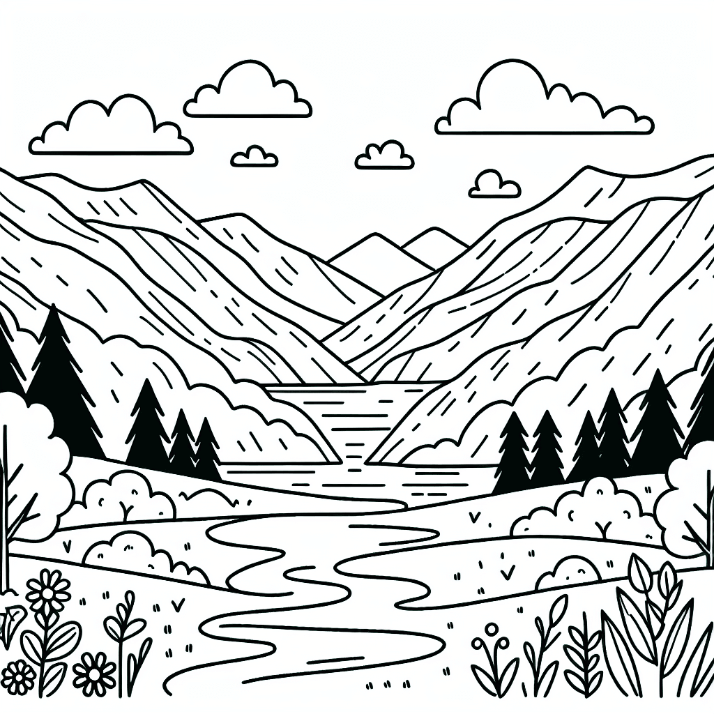 valley view coloring pages